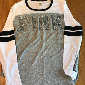 Victoria Secret Pink long sleeve baseball tee